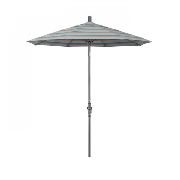 California Umbrella 7.5' Grey Aluminum Market Umbrella, Sunbrella Gateway Mist 194061338056 - main